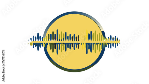Creative vector design of colorful soundwave lines forming a circular pattern, representing music and digital audio, clean and modern style on transparent background