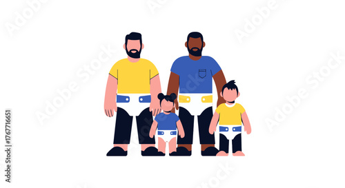 A Modern Portrait Depicting Diversity, Parenthood, And Loving LGBTQ+ Family