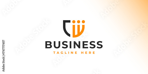 CW Letter Logo with Community W – Connected People, Collaboration, and Social Network Symbol