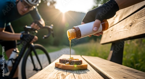 Energy Fuel Honey Drizzle on Toast for Cyclist