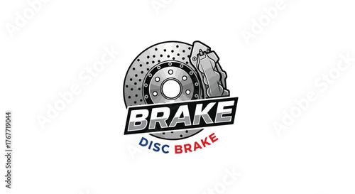Brake Disc Caliper Logo Vector – Automotive and Mechanic Emblem Design - Disc Brake Vector Logo – Car Part and Auto Repair Workshop Symbol