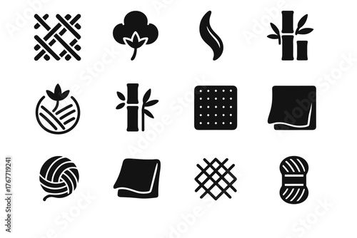 Thread microfibre bamboo icon icons digital flax linen yarn textile silk vector