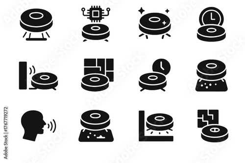 Home boost ai smart icon navigation voice obstacle cleaning vector map floor