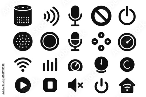 Vector led touch assistant equalizer sound icon ai smart grill speaker