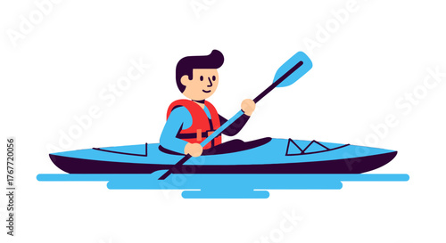 A Person Kayaking On Calm Waters During A Bright Sunny Day Adventure