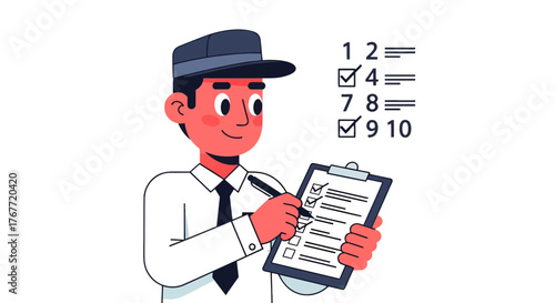 A Person with A Clipboard Is Checking A List And Taking Notes For Review