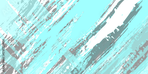 Liquid Inks. Watercolor Wash Background. Tie Paint. Modern Artistic Look. Urban Abstract Wallpaper. Ethnic Cloth Dirty Art. Cyan, White, Blue Liquid Inks.