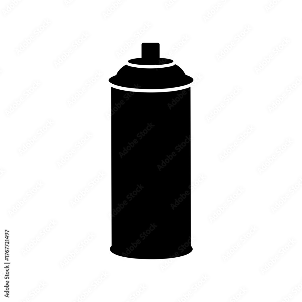 Minimal cylindrical spray can silhouette vector clean paint graffiti art tool illustration Minimal cylindrical spray can silhouette vector clean paint graffiti art tool illustration