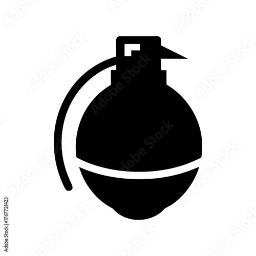 Minimal hand grenade silhouette vector clean army explosive danger illustration