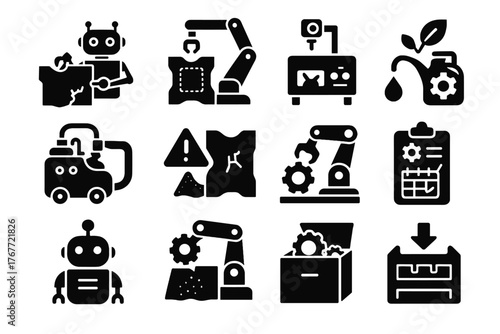 Fabric assistant textile inventory bot spare icon pattern unit patch ai vector