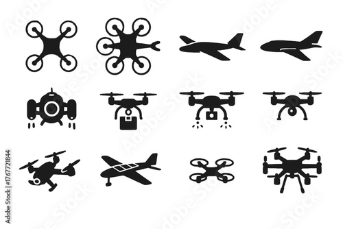 Icons nano aerial vector delivery quadcopter hybrid agricultural drone racing icon hexacopter