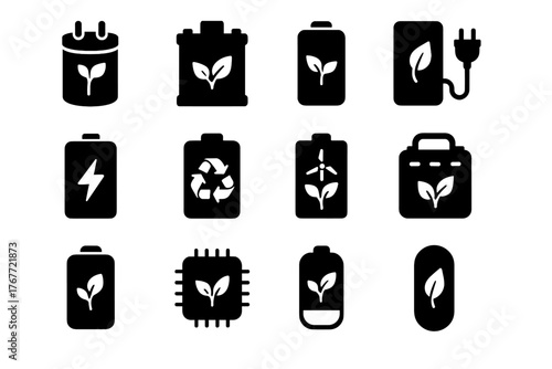 Storage pack icons hub unit power chemical biochemical energy cell icon vector