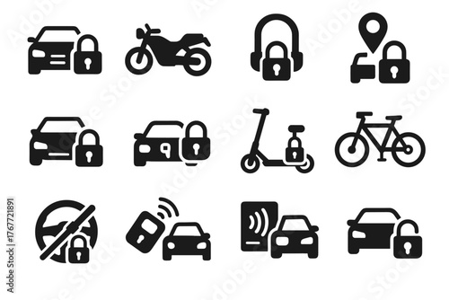 Smart wheel car trunk icon vector immobilizer keyless lock vehicle remote