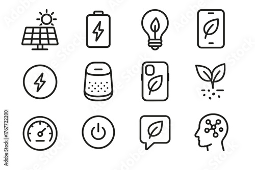 Eco tech low smart vector solar biodegradable icon saver panel sustainable energy