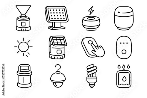 Indicator futuristic icons light saver charging casing touch icon lantern handle vector
