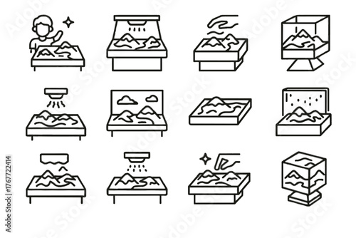 Cube vector icons digital augmented interactive holographic icon sandbox sand ar smart