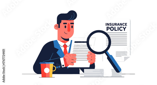Analyst Conducting a Thorough Review: Insurance Policy Examination and Analysis