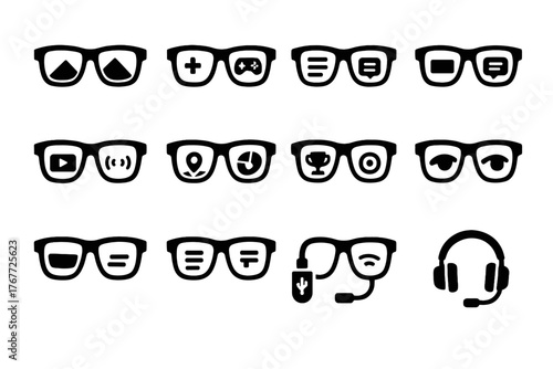 Smart vector augmented immersive display wireless adapter gaming icon leaderboard glasses menu