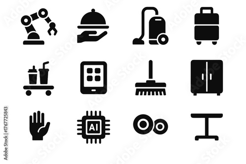 Holder unit icon module tablet vector beverage tools ai mobility tray butler