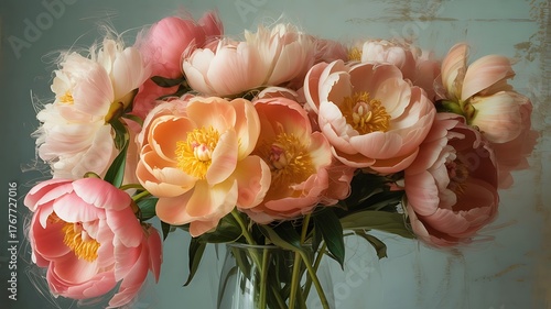 A beautiful spring bouquet of pink tulips in a vase highlights the floral beauty of nature's blossom