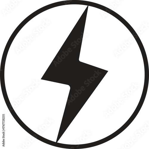 Electric Power Symbol in Circle