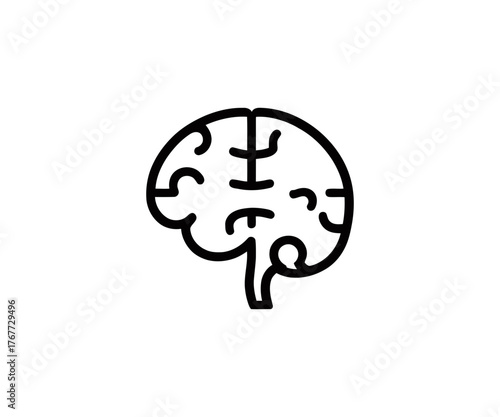 Illustration of a human brain in simple line art
