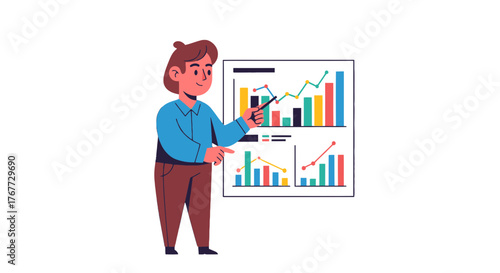 Business Analyst Presenting Financial Data Visuals In An Informative And Engaging Way