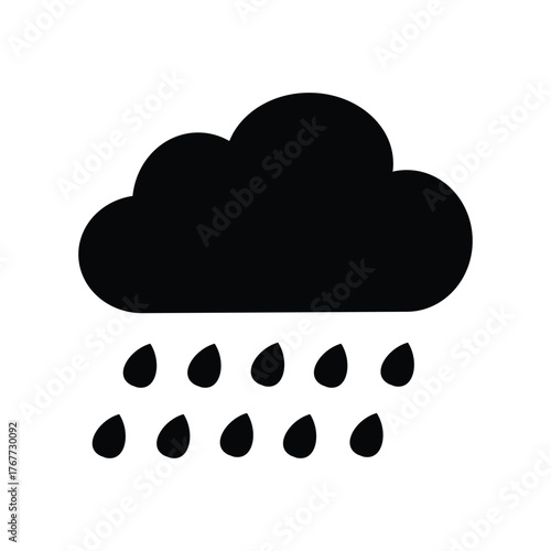 Modern cloud rain icon simple black design weather forecast symbol meteorologic forecast symbol