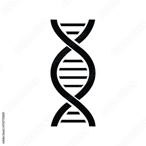 Simple dna double helix icon for science medicine genetics biotechnology and healthcare symbol design