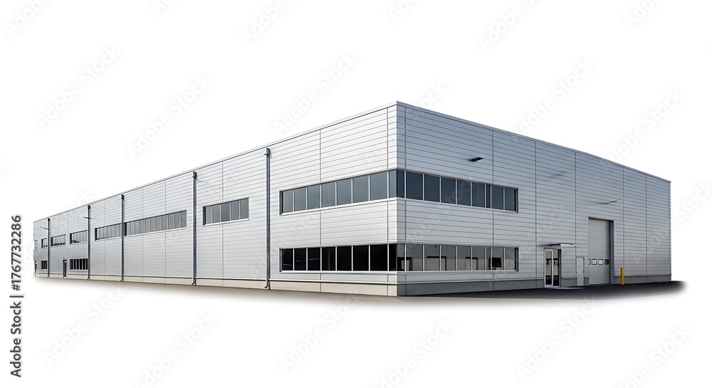 Fototapeta premium Modern industrial warehouse building exterior architecture design and construction