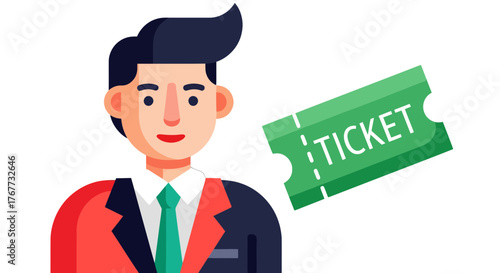 Business Professional Holding Ticket Symbolizing Entry, Access, Or Invitation Carefully Crafted