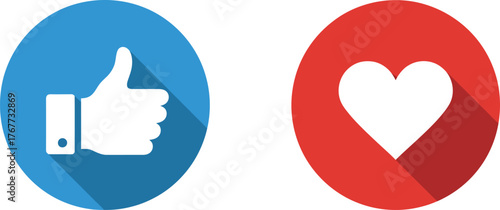 Social Media Like and Heart Icons