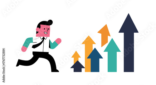 Business Success: Upward Trends, Financial Growth, and Ambitious Striving for Advancement