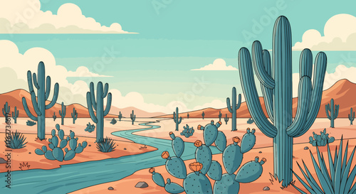 desert landscape with cactus