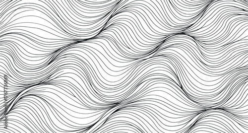 Abstract Wavy Lines Dynamic Background with Flowing, Undulating Texture for Modern Designs