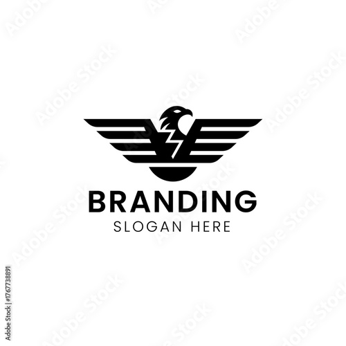 Thunder Eagle bird logo template.