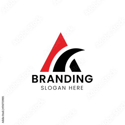 Typography Letter A swoosh logo