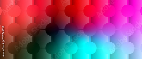 Vibrant abstract gradient of circles with warm and cool color blend