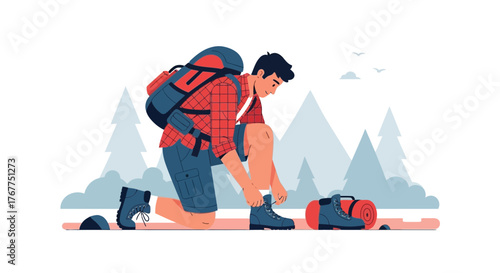 Adventurer Prepares For The Journey Adventure Exploring Nature And Discovering New Places