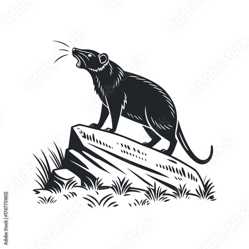 Illustration of a majestic tiger isolated on white background