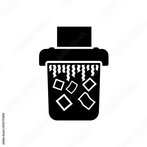 Cross-Cut Paper Shredder Icon - Confidential Document Destruction and Security