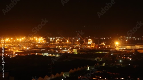 PORT OF LUANDA, NIGHT LIGHTS, ANGOLA 