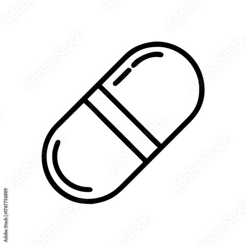 Outline of a pill bottle icon in a pastel yellow design