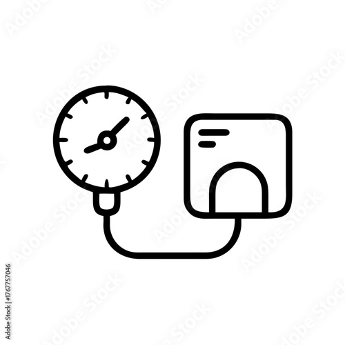 A vector outline of a blood pressure monitor icon