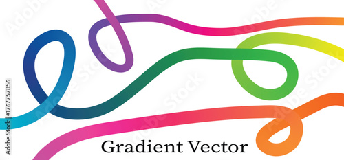 Vibrant Gradient Vector Lines A Colorful Abstract Design for Creative Projects, Illustrations, and Graphic Elements