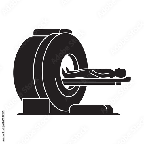 MRI icon silhouette vector flat illustration design on white background