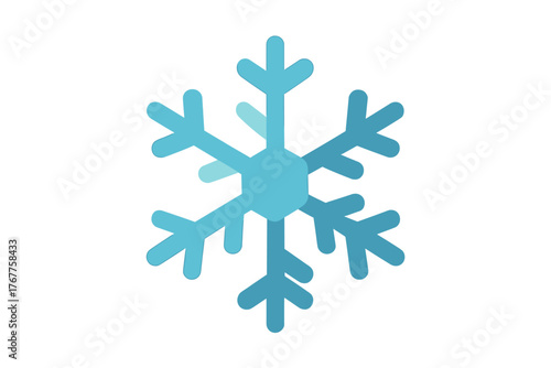 Stylized blue gradient snowflake icon for winter season and cold weather design
