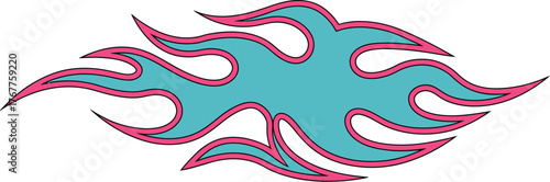 Abstract Flame Graphic Design Vibrant Light Blue and Pink Fire