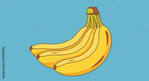 Vibrant Yellow Banana Bunch Fresh Healthy Fruit.