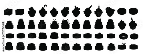 Cakes Collection vector illustration.